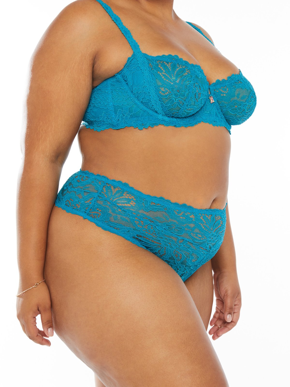 Savage X Fenty, Women's, Romantic Corded Lace Front-Closure Bralette,  Laidback Blue, 2X