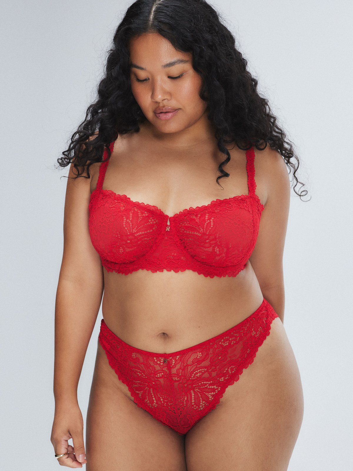 Romantic Corded Lace Brazilian Panty in Red | SAVAGE X FENTY