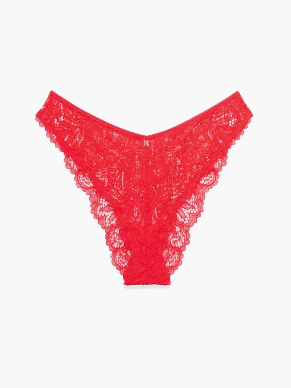 Romantic Corded Lace Brazilian Panty in Red