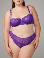 Romantic Corded Lace Brazilian Panty in Purple