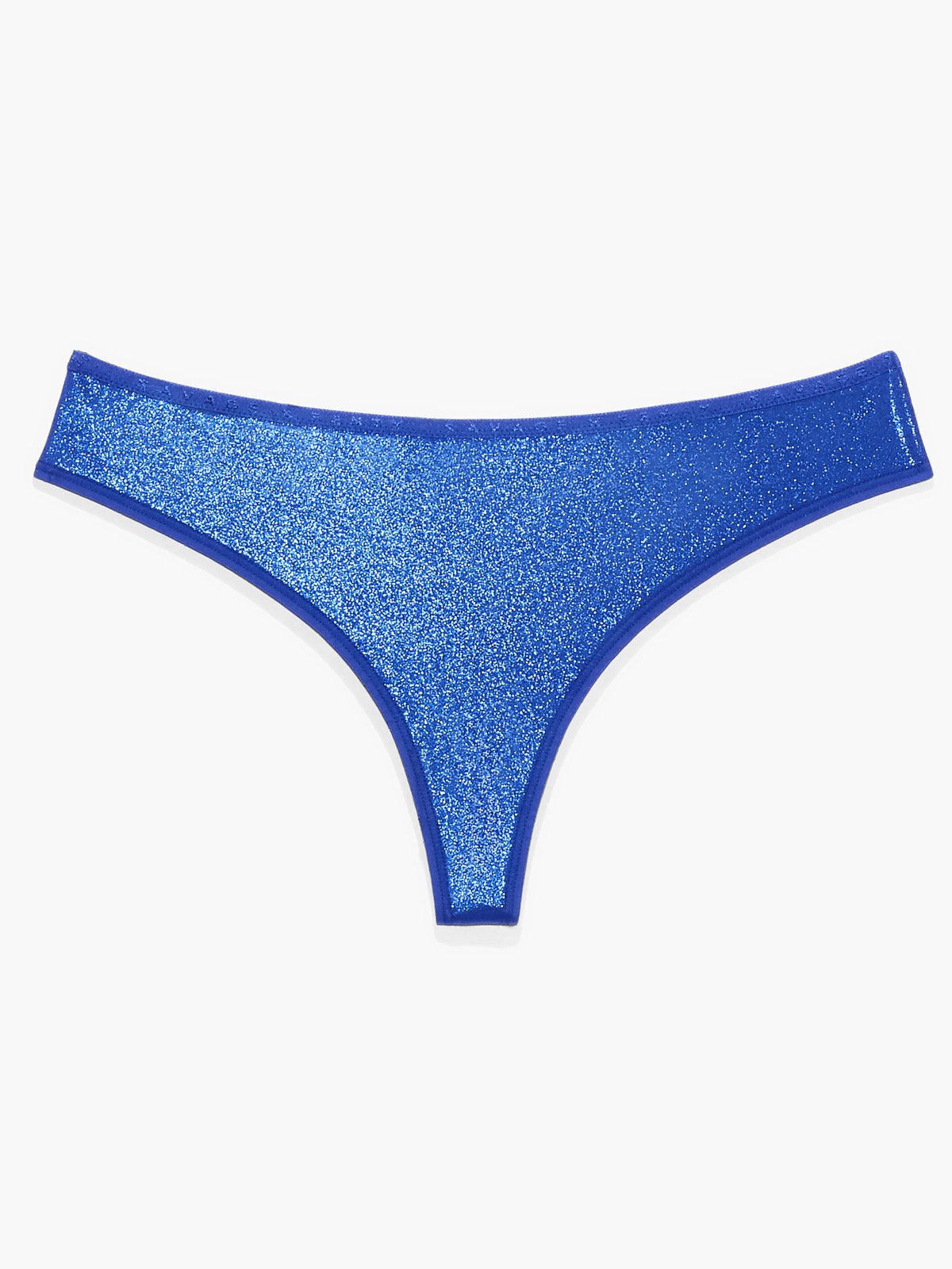 Microfiber and Logo Elastic Band Thong Panty - Blue fog