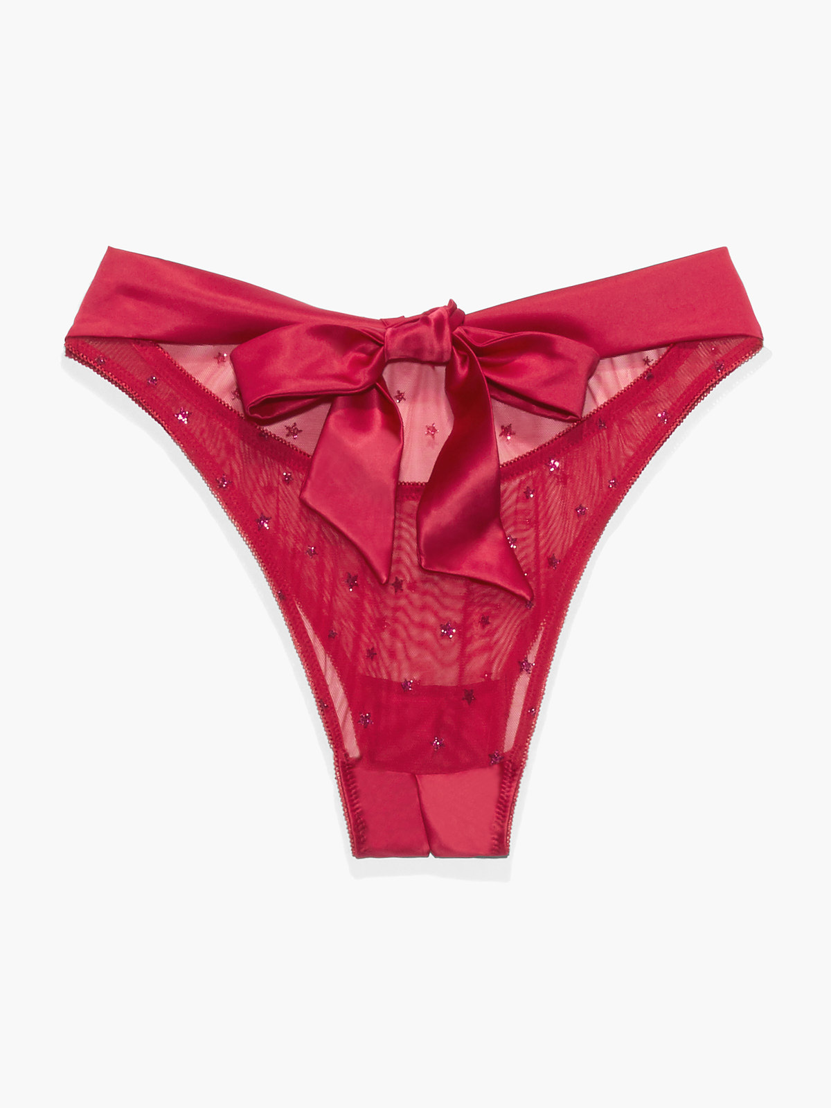 Gift Me More High Leg Crotchless Bikini In Red Savage X Fenty