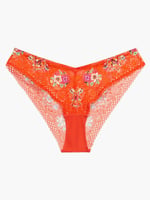 Dolled Up Unlined Lace Demi Bra in Multi & Orange & Red