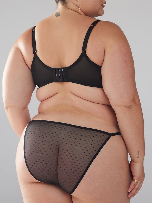Butterfly Wings Lace & Mesh String Bikini Panty