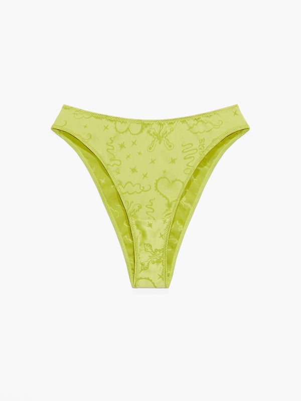 Heavenly Satin Strappy Cheeky Panty in Green