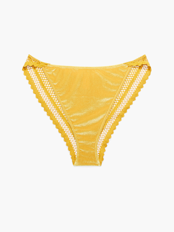 Savage X, Women's Velvet Vixen Cheeky Panty, Honeycomb Yellow, XS at   Women's Clothing store
