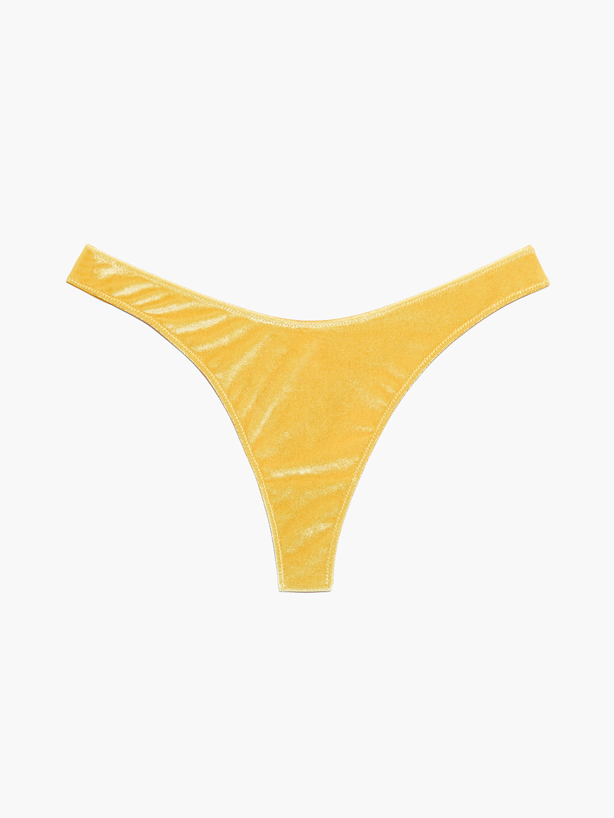 Yellow Satin Flutter Thong Panties -  Canada