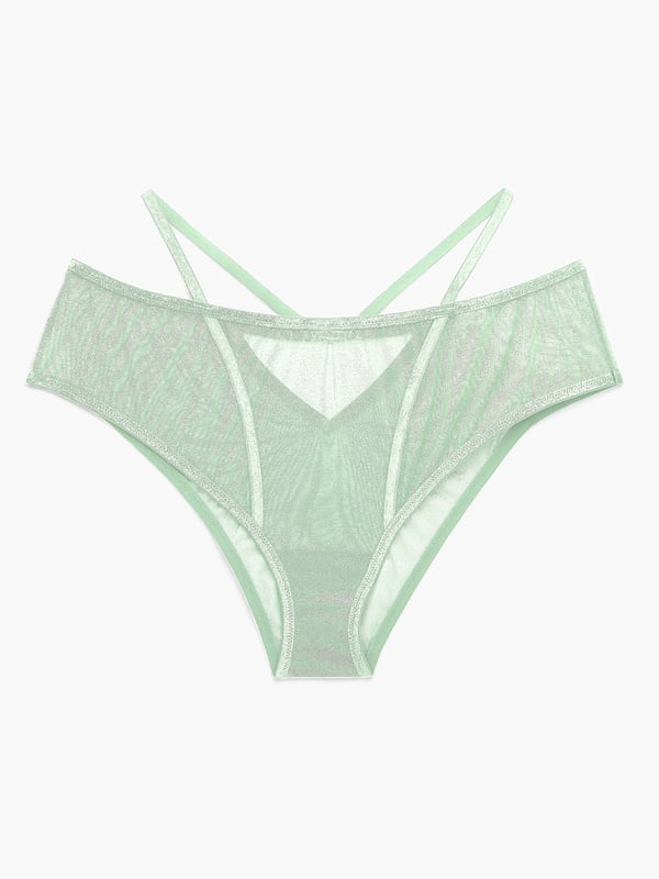 Going Platinum Mesh Cheeky Panty in Green | SAVAGE X FENTY