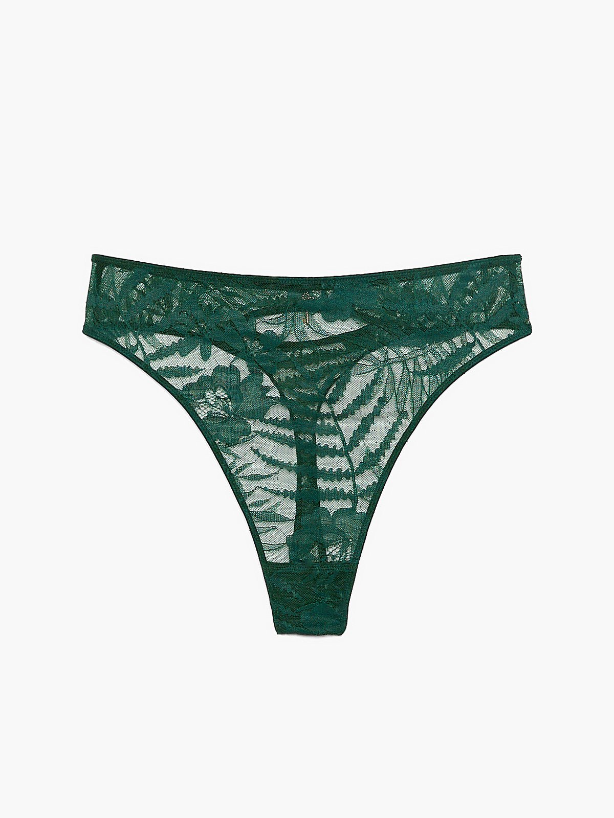 Shadowplay Lace Thong Panty in Green
