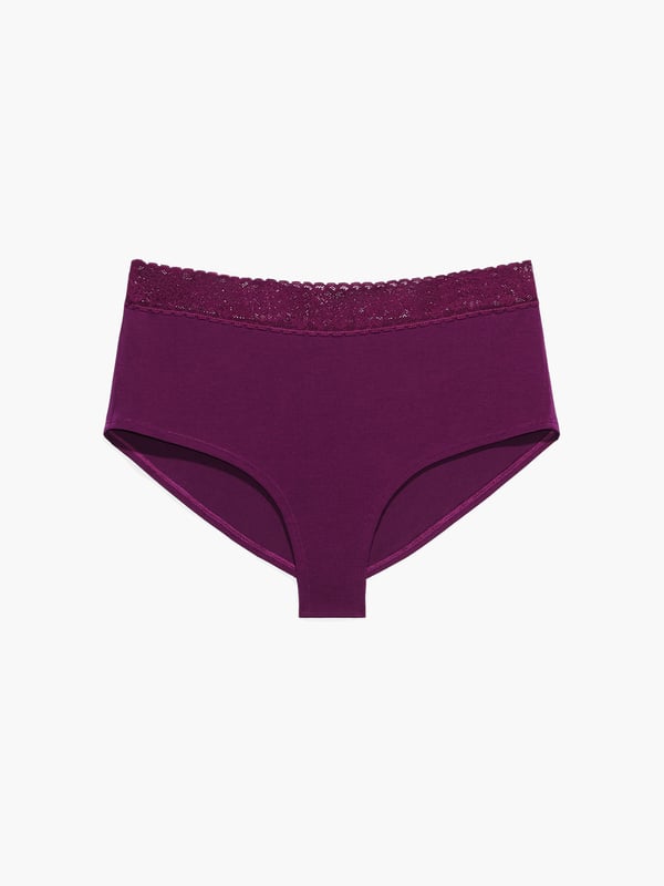 Cotton Essentials LaceTrim Boy Short Panty in Purple SAVAGE X FENTY