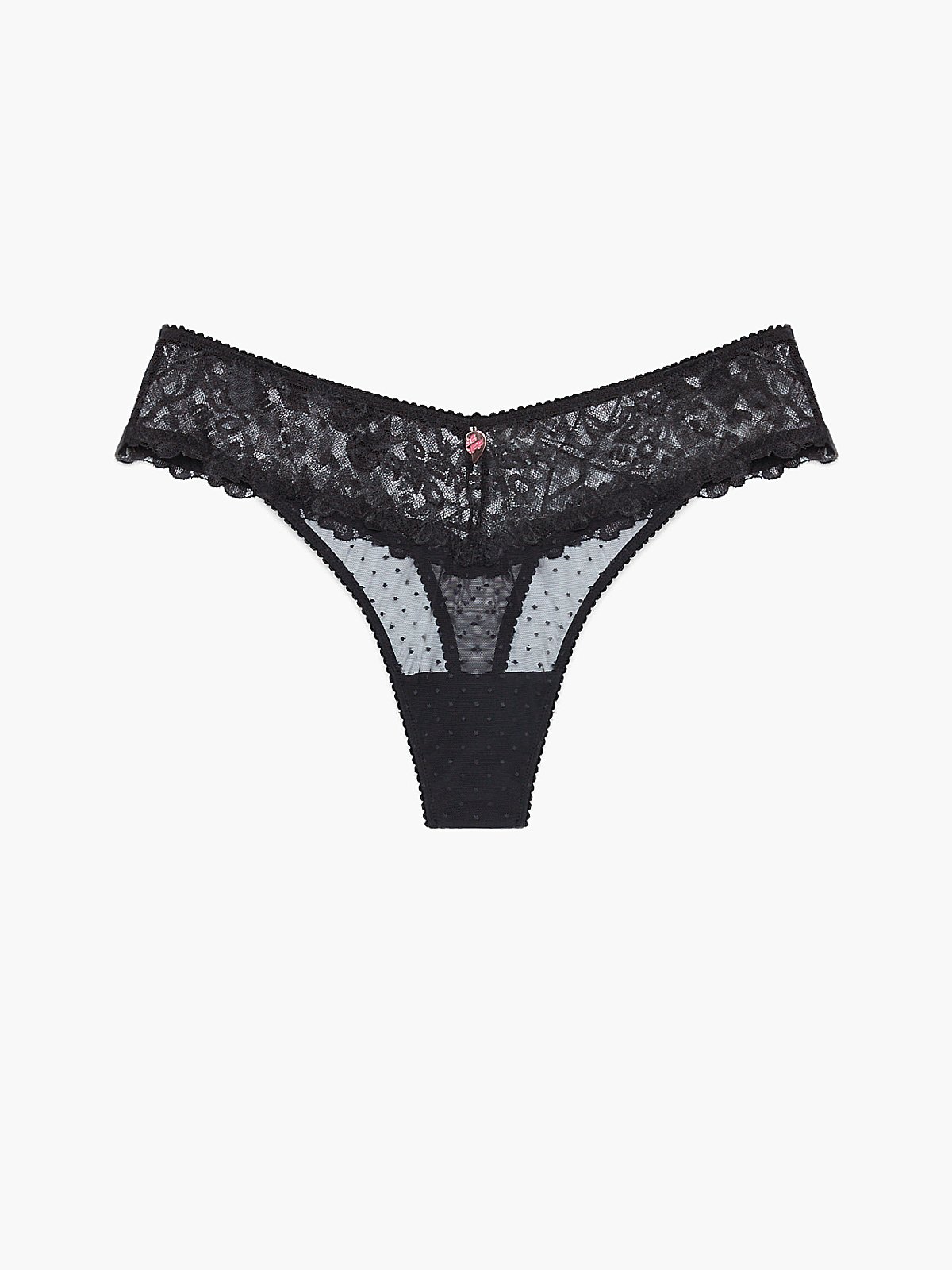 Lovestruck Lace Thong Knickers in Black