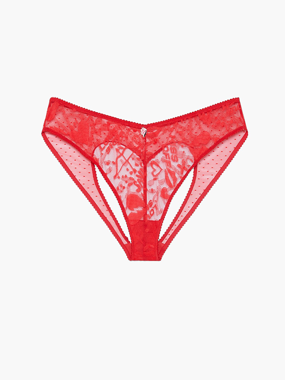 Lovestruck Lace Open-Back Bikini Knickers in Red