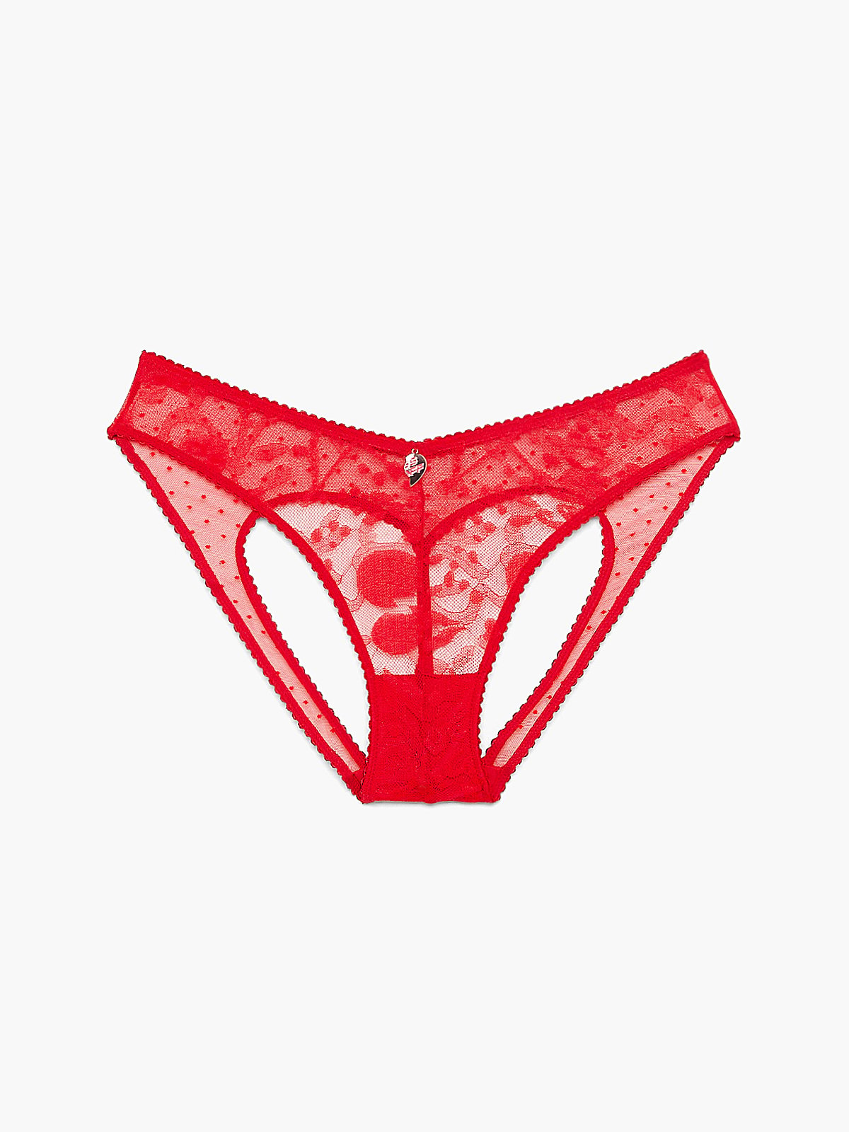 Lovestruck Lace Open-Back Bikini Panty in Red