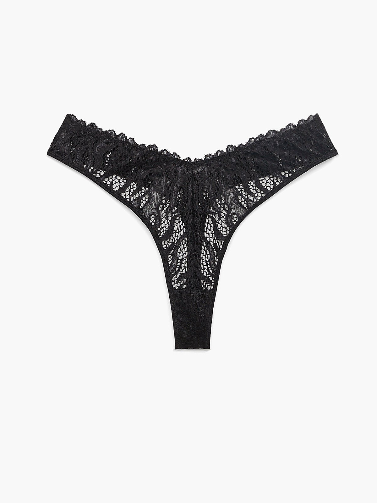 Fast Lane Lace Thong Knickers in Black