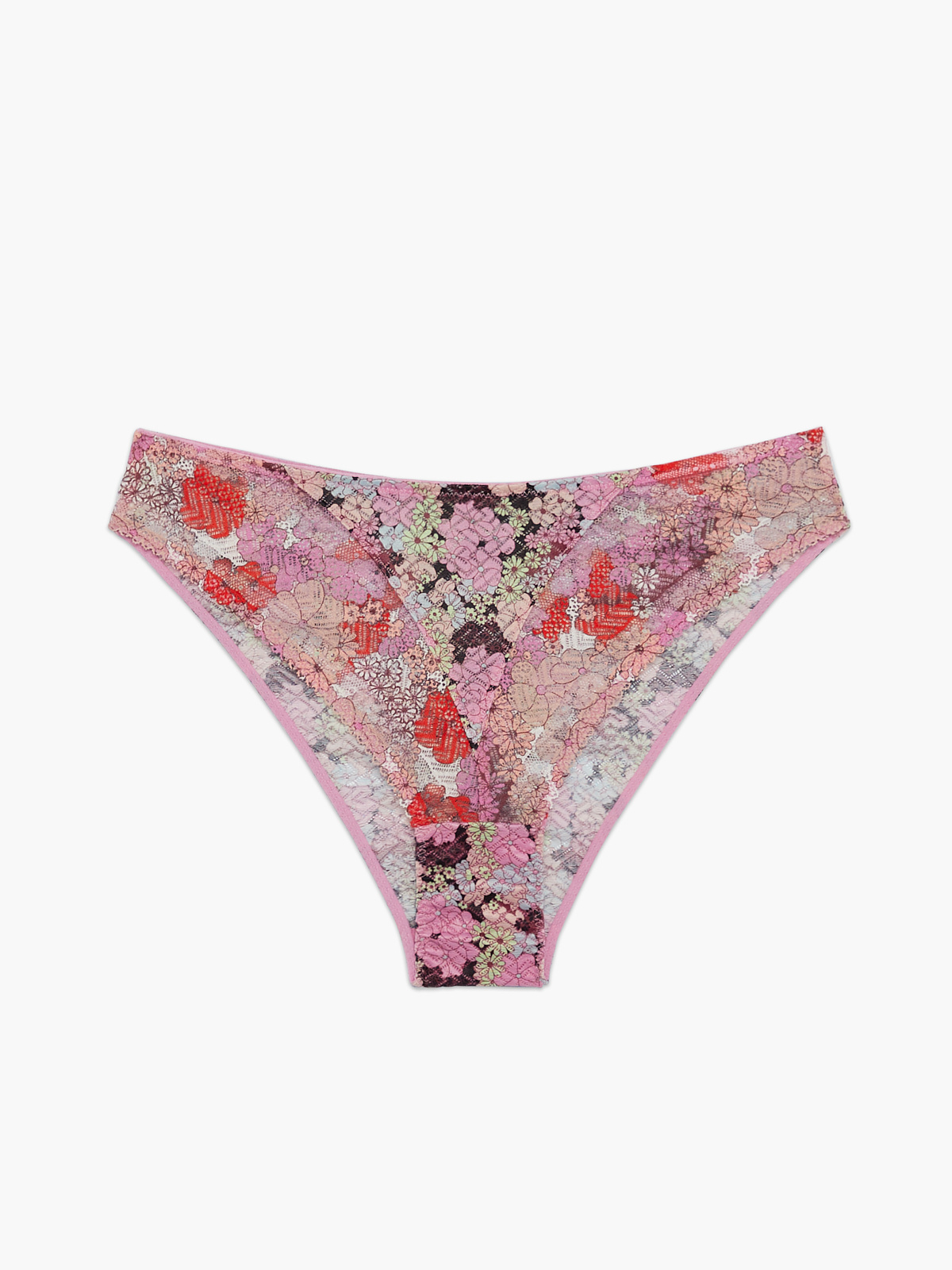 Penthouse Sweet Lace High-Leg Bikini Panty in Multi & Pink | SAVAGE X FENTY