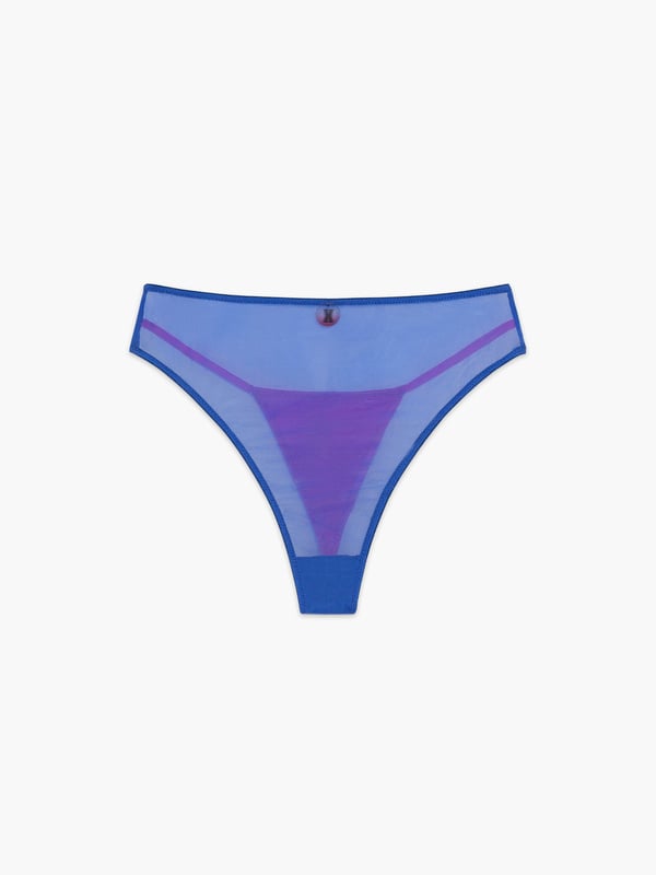 I Dare Hue Mesh Thong & G-String Panty Duo in Blue & Multi & Purple ...