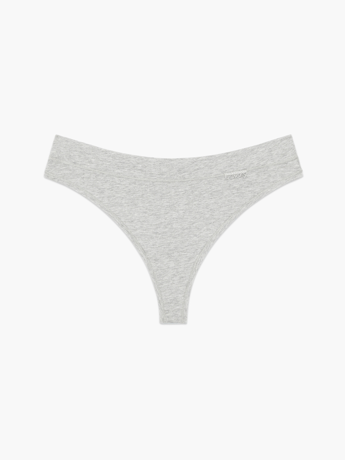 Cotton Essentials MidRise Thong Panty in Grey SAVAGE X FENTY