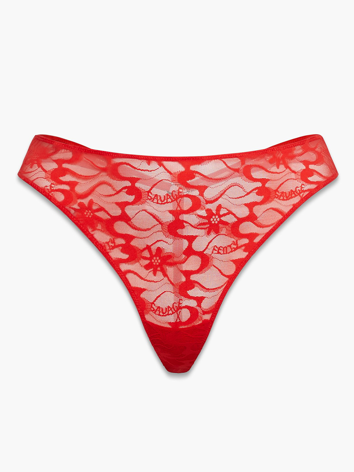 Link Up Lace High Leg Thong Panty In Red Savage X Fenty France