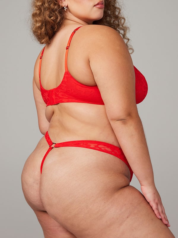 Link Up Lace High-Leg Thong Panty