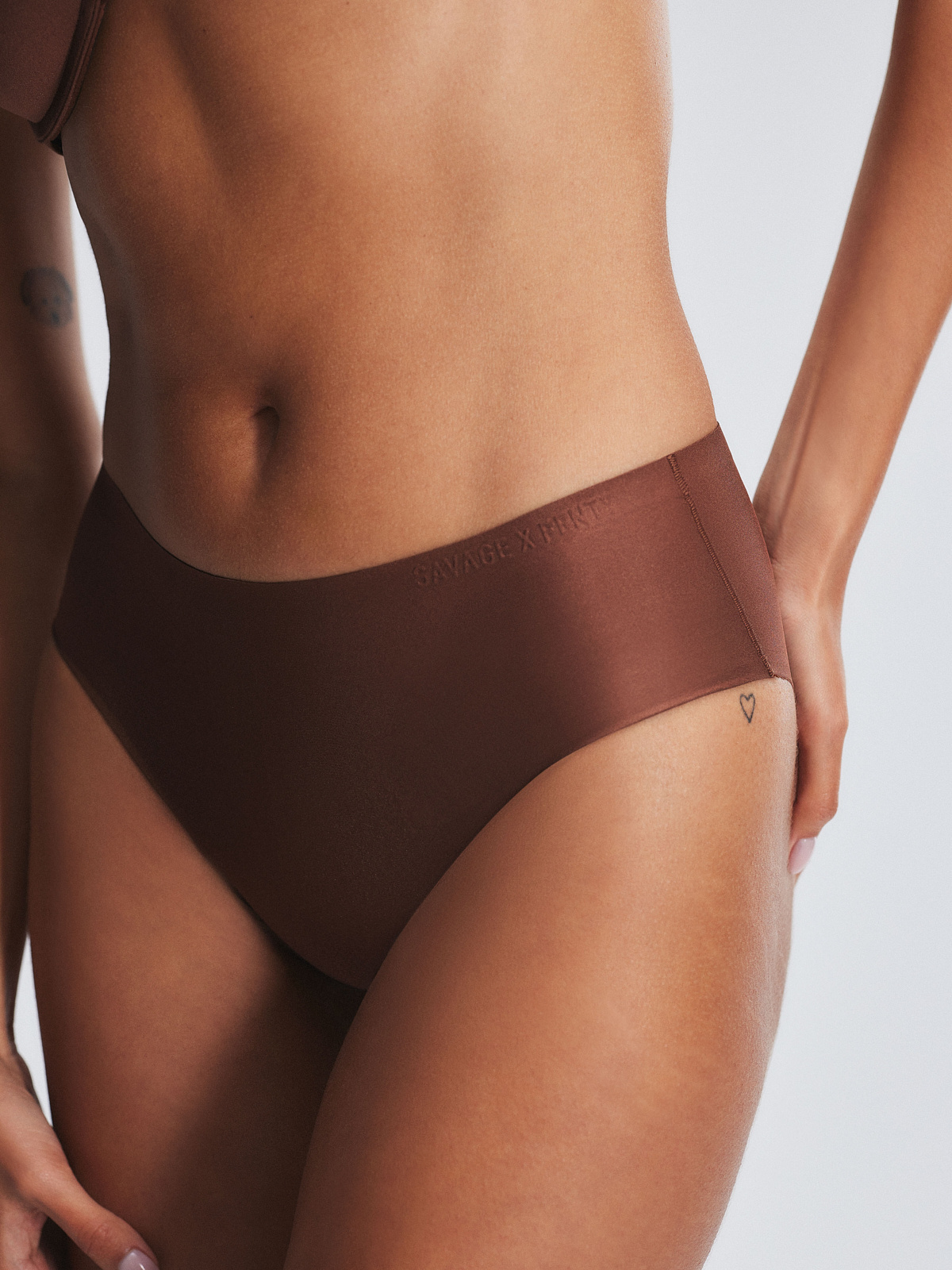 NEW Microfiber No-Show Hipster Panty in Brown | SAVAGE X FENTY