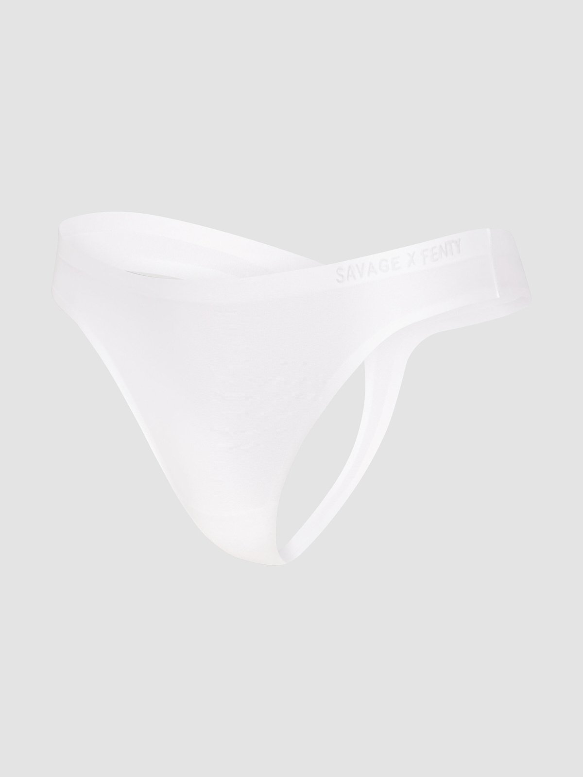 NEW Microfiber No-Show Thong Panty in White | SAVAGE X FENTY