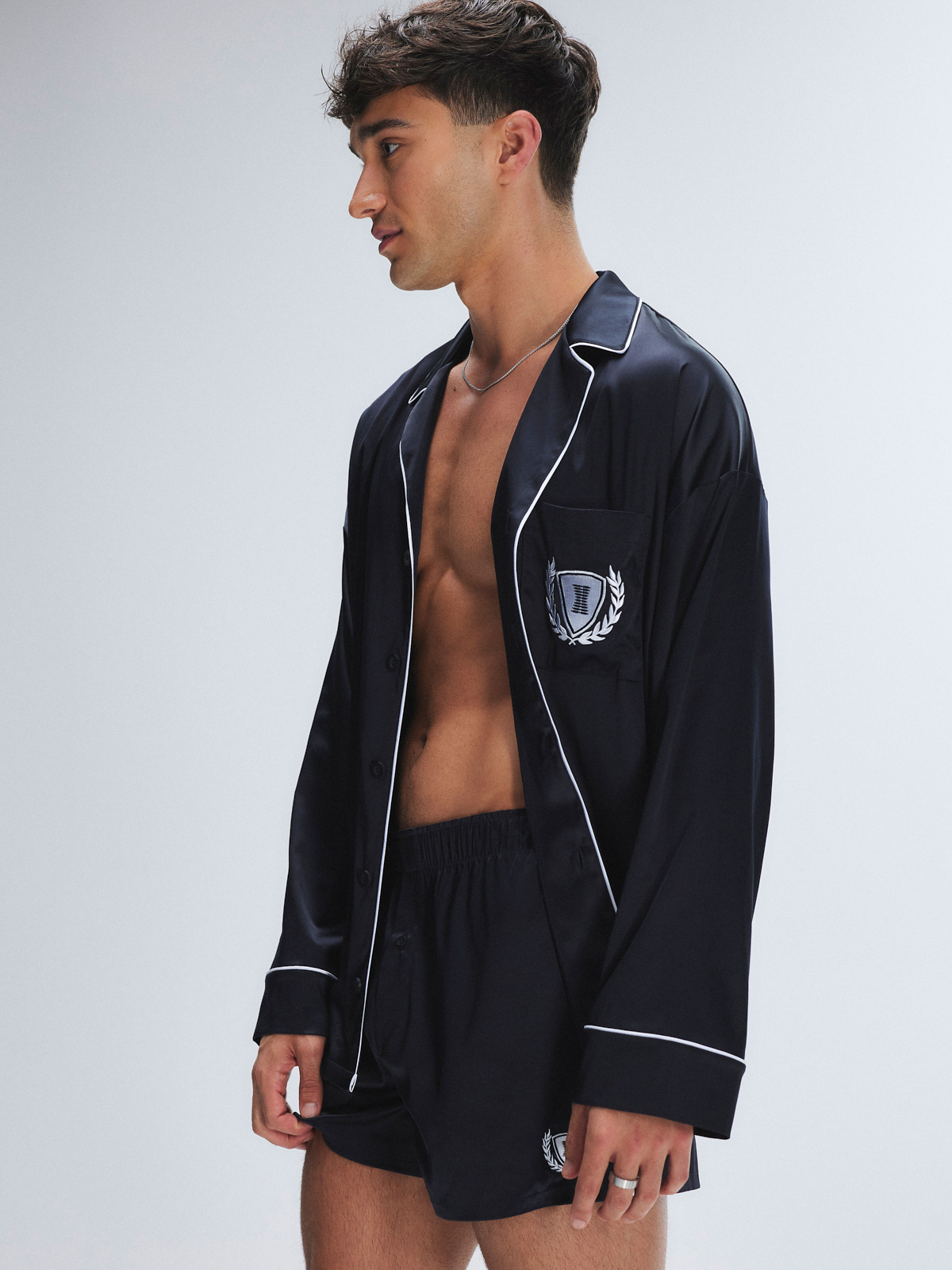 The Classics Satin Sleep Boxers in Black | SAVAGE X FENTY