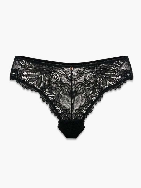 Romantic Corded Lace Thong Panty in Black | SAVAGE X FENTY