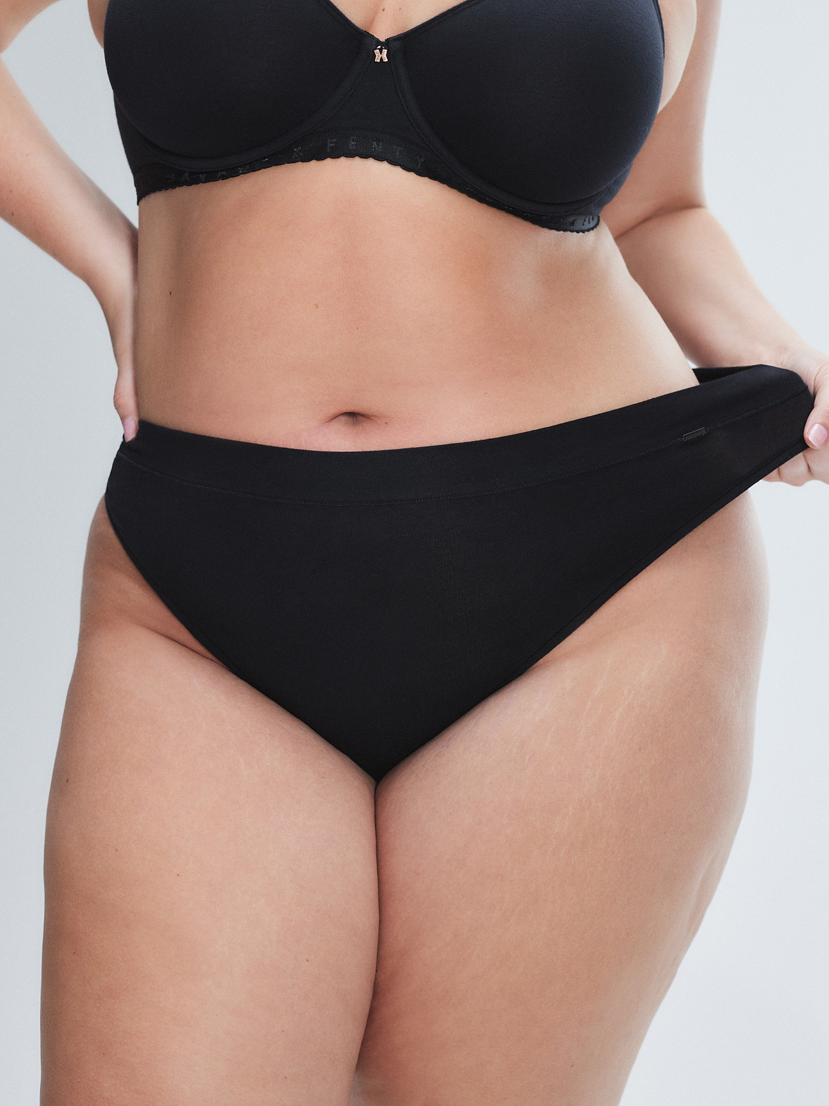Cotton Essentials Thong Panty in Black | SAVAGE X FENTY