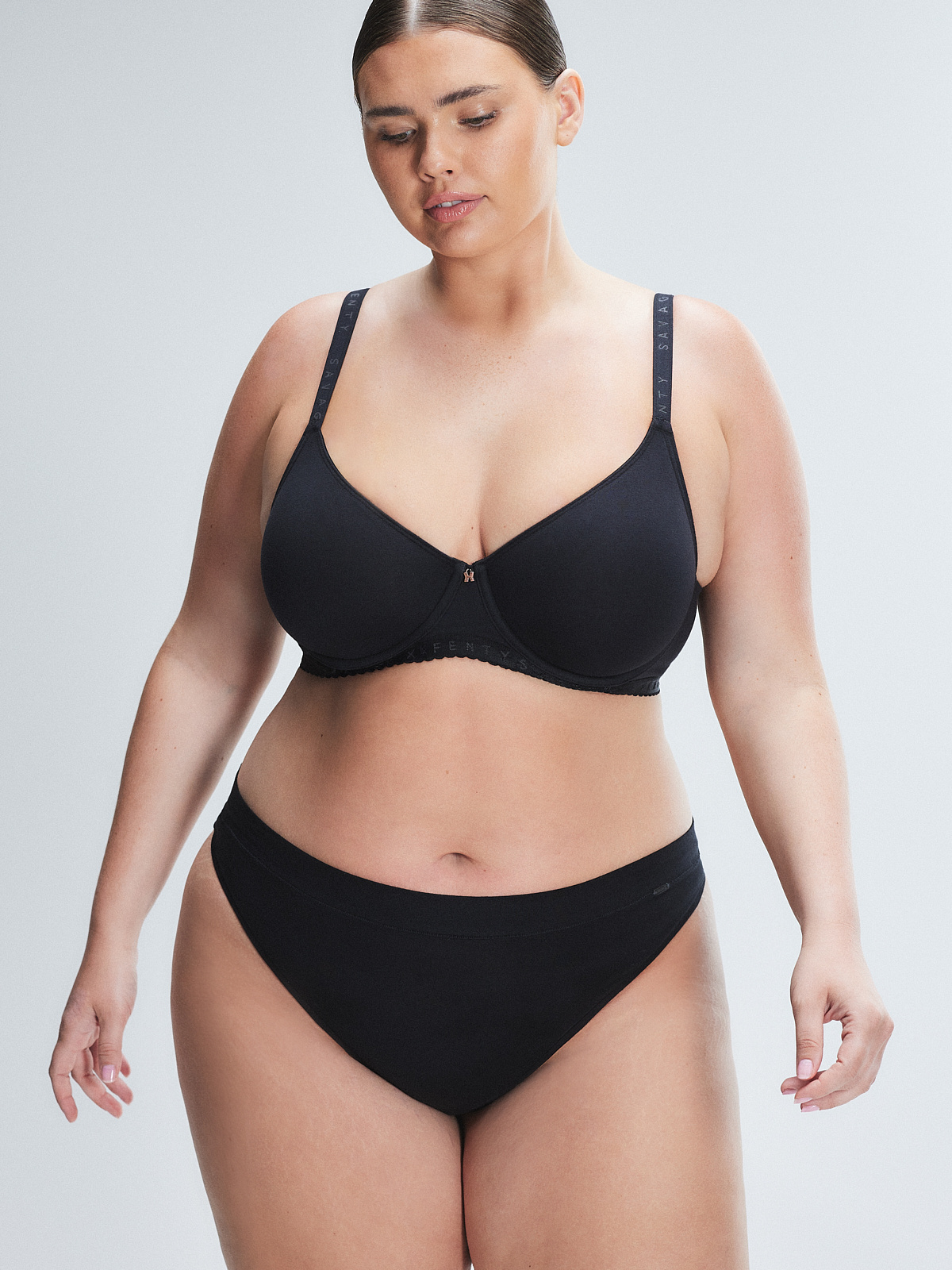 Cotton Essentials Thong Panty in Black | SAVAGE X FENTY