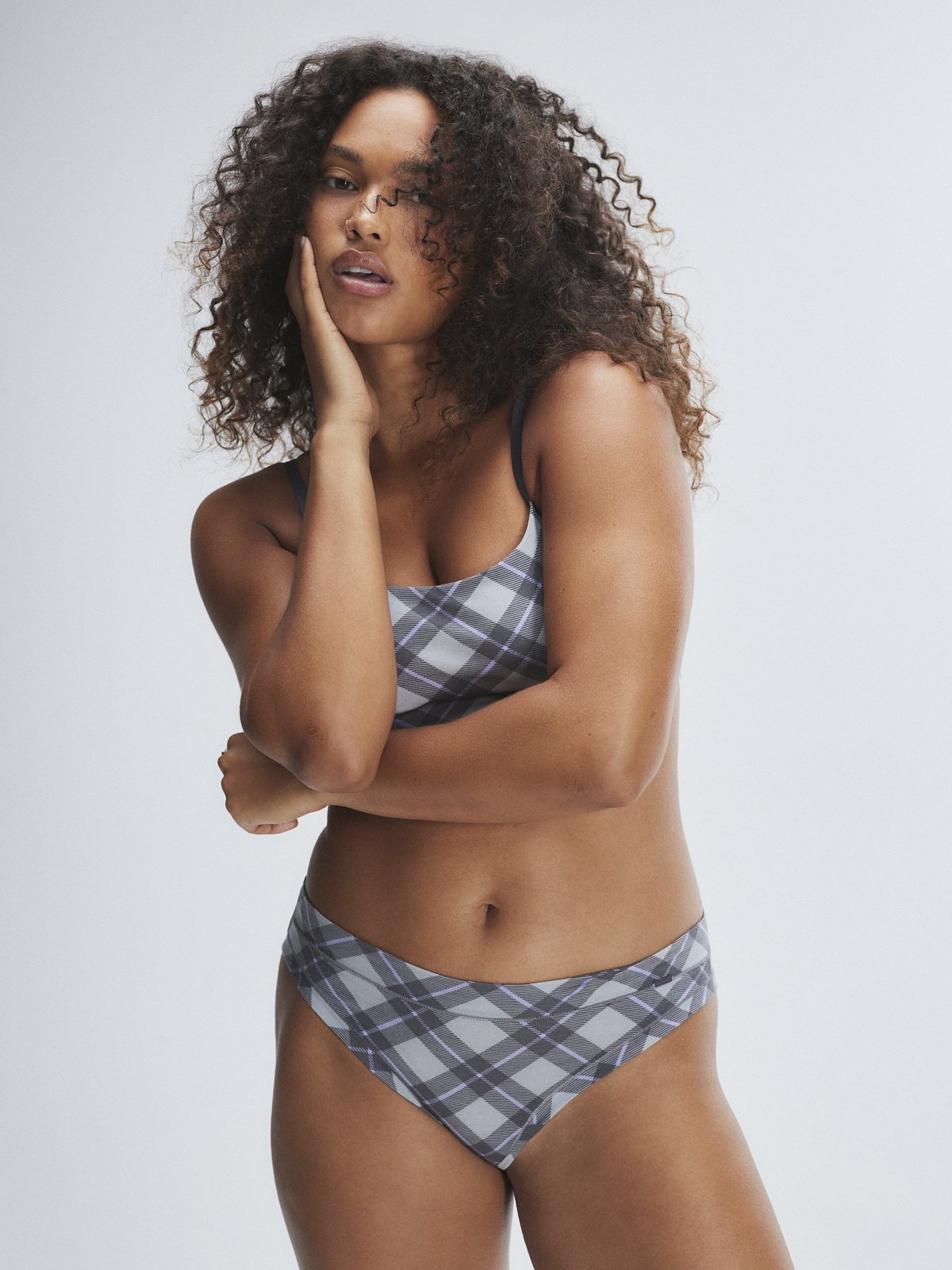 Cotton Essentials Cheeky Panty in Grey & Multi & Silver | SAVAGE X FENTY