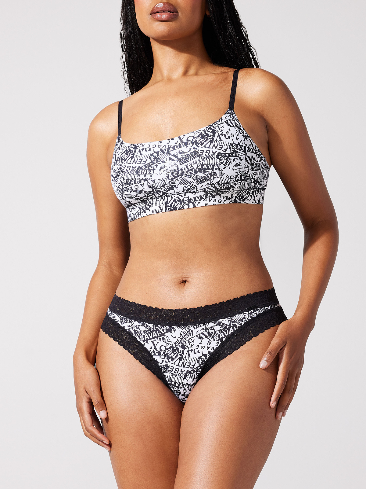 Cotton Essentials Lace-Trim Cheeky Panty in Multi | SAVAGE X FENTY