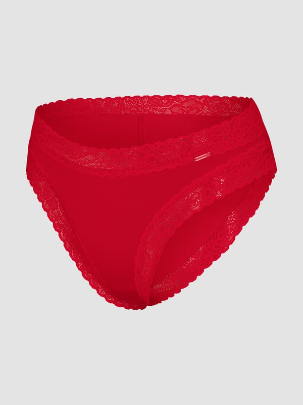 Cotton Essentials Lace-Trim Cheeky Panty