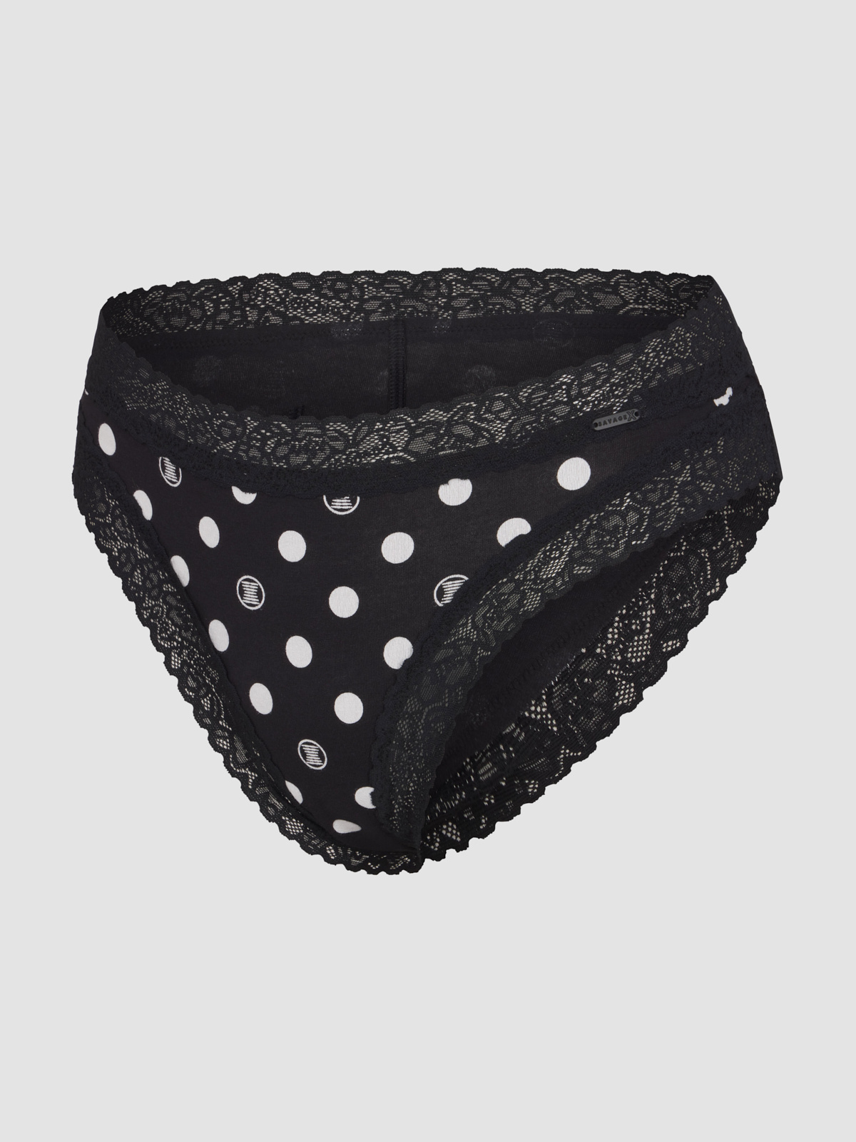 Cotton Essentials Lace-Trim Cheeky Panty in Black & Multi | SAVAGE X FENTY