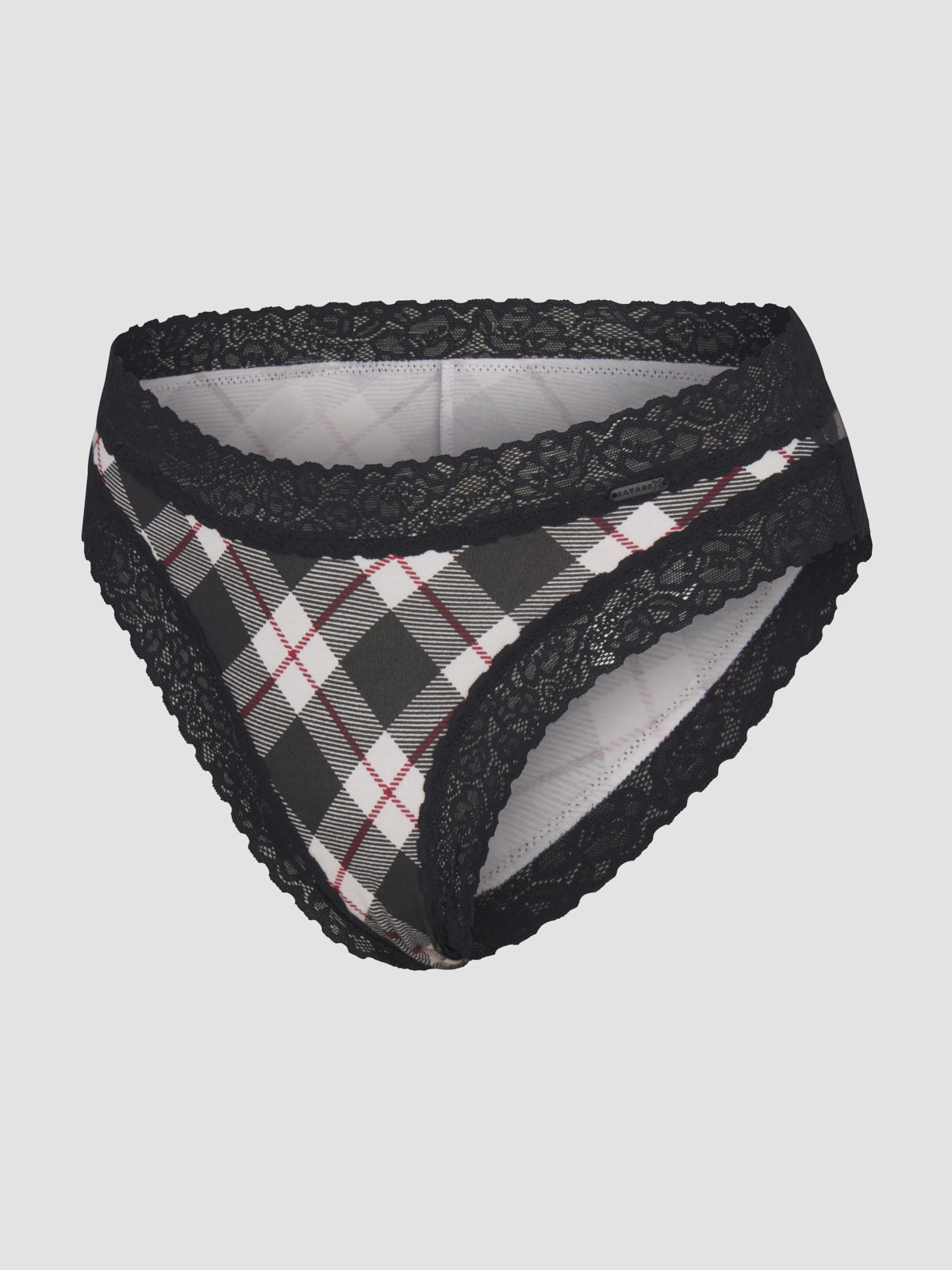 Cotton Essentials Lace-Trim Cheeky Panty in Black & Multi & White | SAVAGE X FENTY