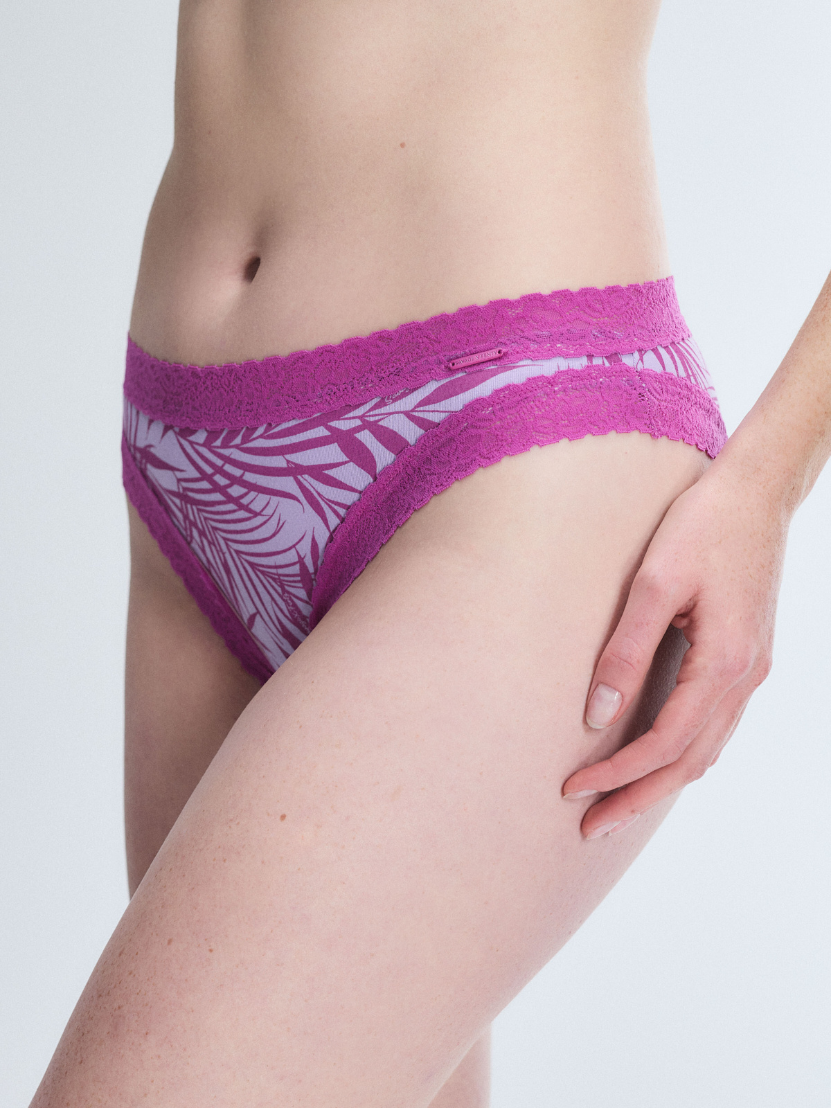 Cotton Essentials Lace-Trim Cheeky Panty in Pink & Purple | SAVAGE X FENTY