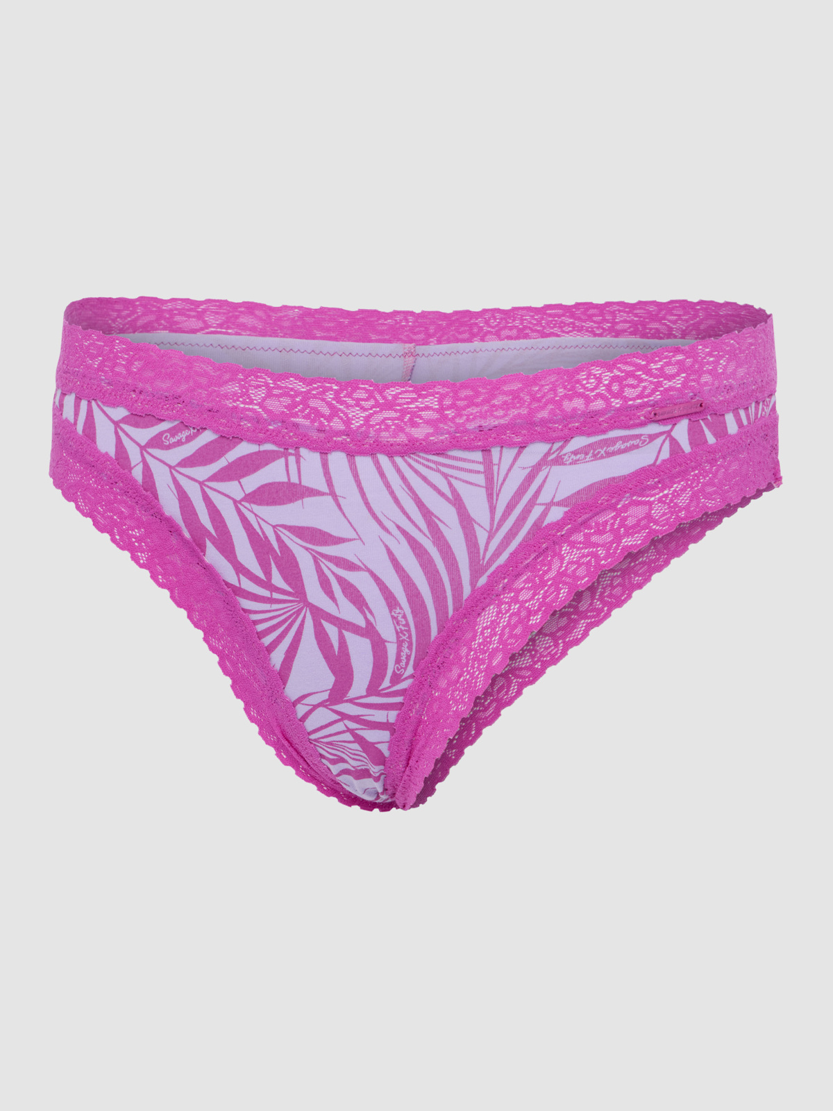 Cotton Essentials Lace-Trim Cheeky Panty in Pink & Purple | SAVAGE X FENTY