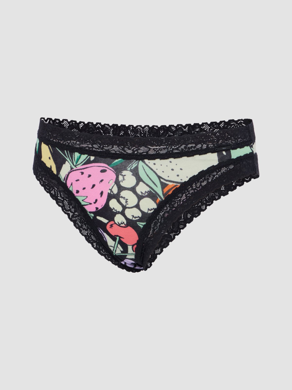 Cotton Essentials Lace-Trim Cheeky Panty in Black & Multi | SAVAGE X FENTY