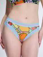 Cotton Essentials Lace-Trim Cheeky Panty in Blue & Multi | SAVAGE X FENTY