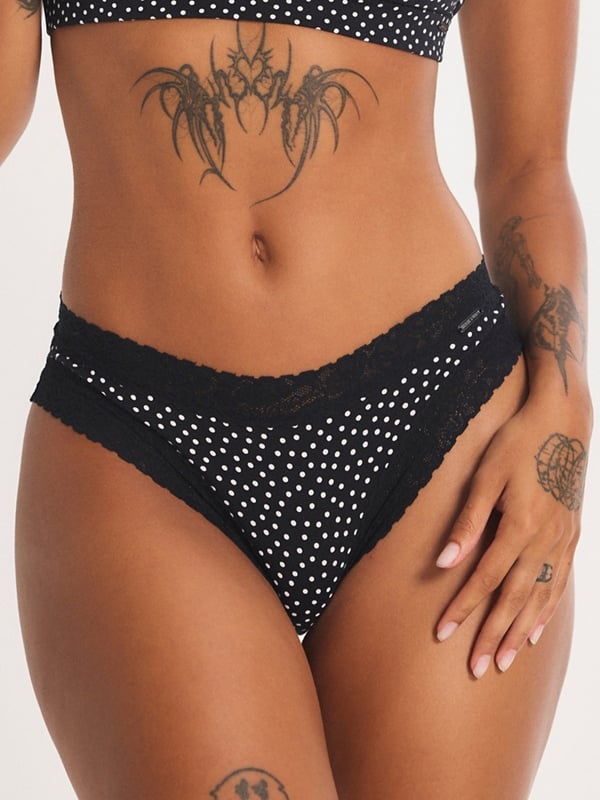 Cotton Essentials Lace-Trim Cheeky Panty