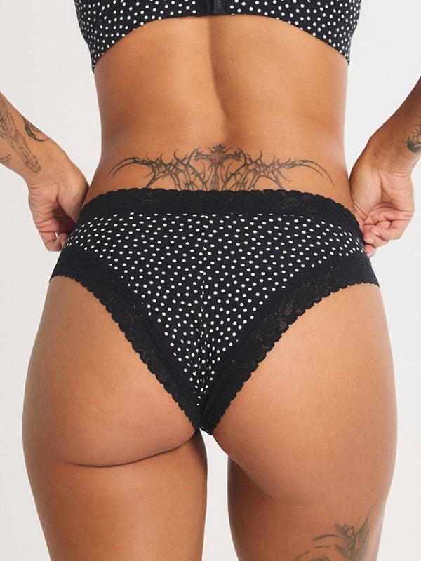Cotton Essentials Lace-Trim Cheeky Panty