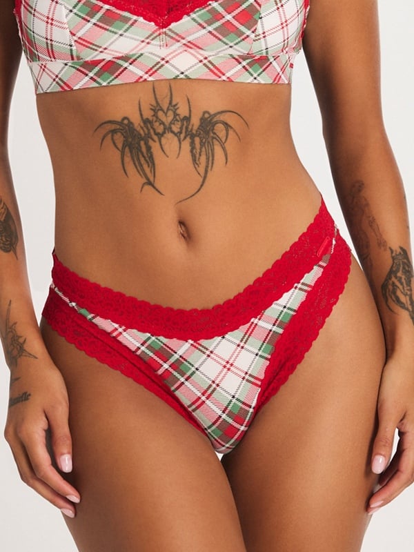 Cotton Essentials Lace-Trim Cheeky Panty