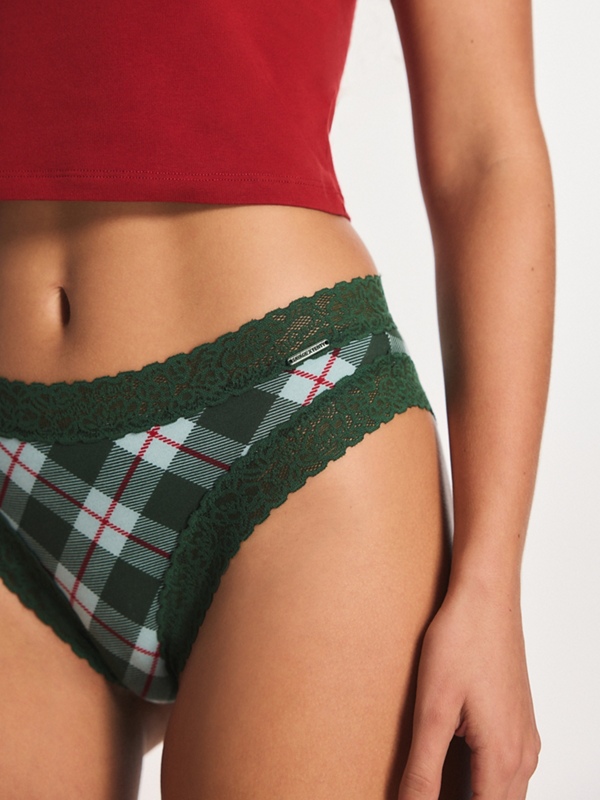 Cotton Essentials Lace-Trim Cheeky Panty