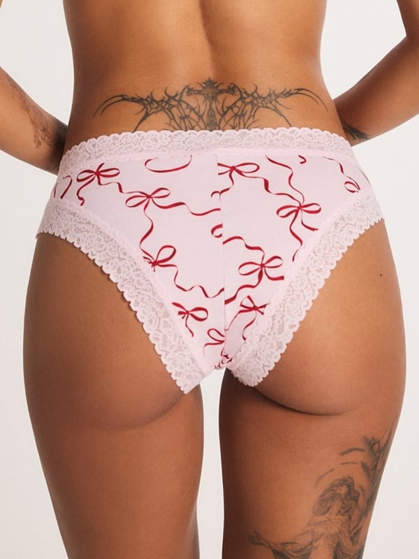 Cotton Essentials Lace-Trim Cheeky Panty