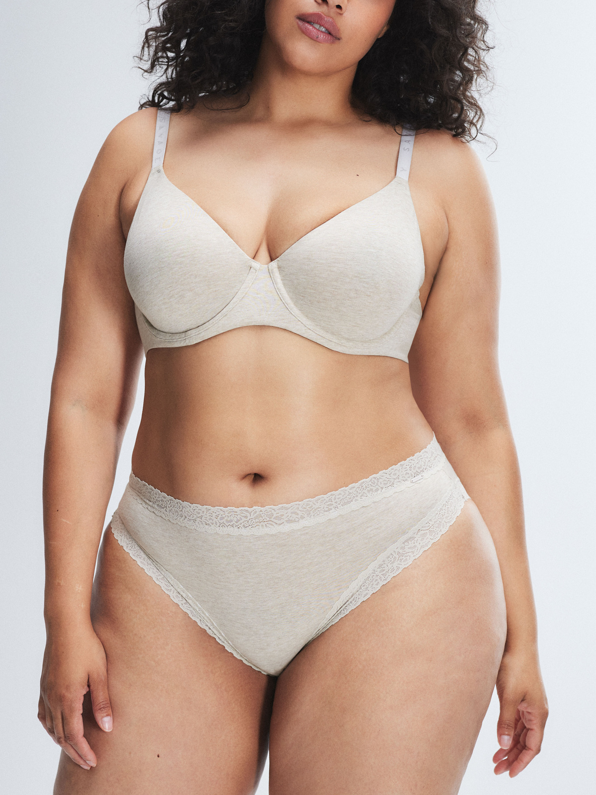 Cotton Essentials Lace-Trim Cheeky Panty in Nude | SAVAGE X FENTY