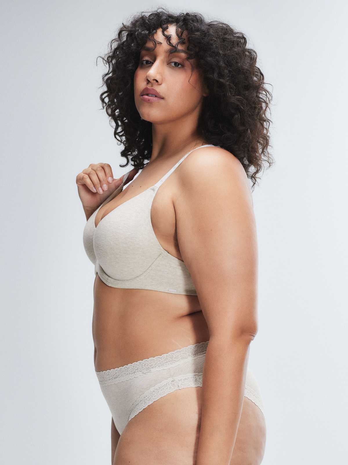 Cotton Essentials Lace-Trim Cheeky Panty in Nude | SAVAGE X FENTY