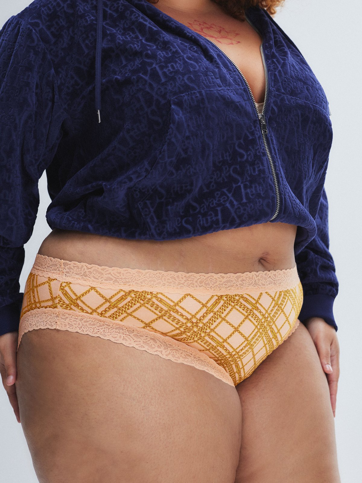 Cotton Essentials Lace-Trim Cheeky Panty in Multi & Pink | SAVAGE X FENTY