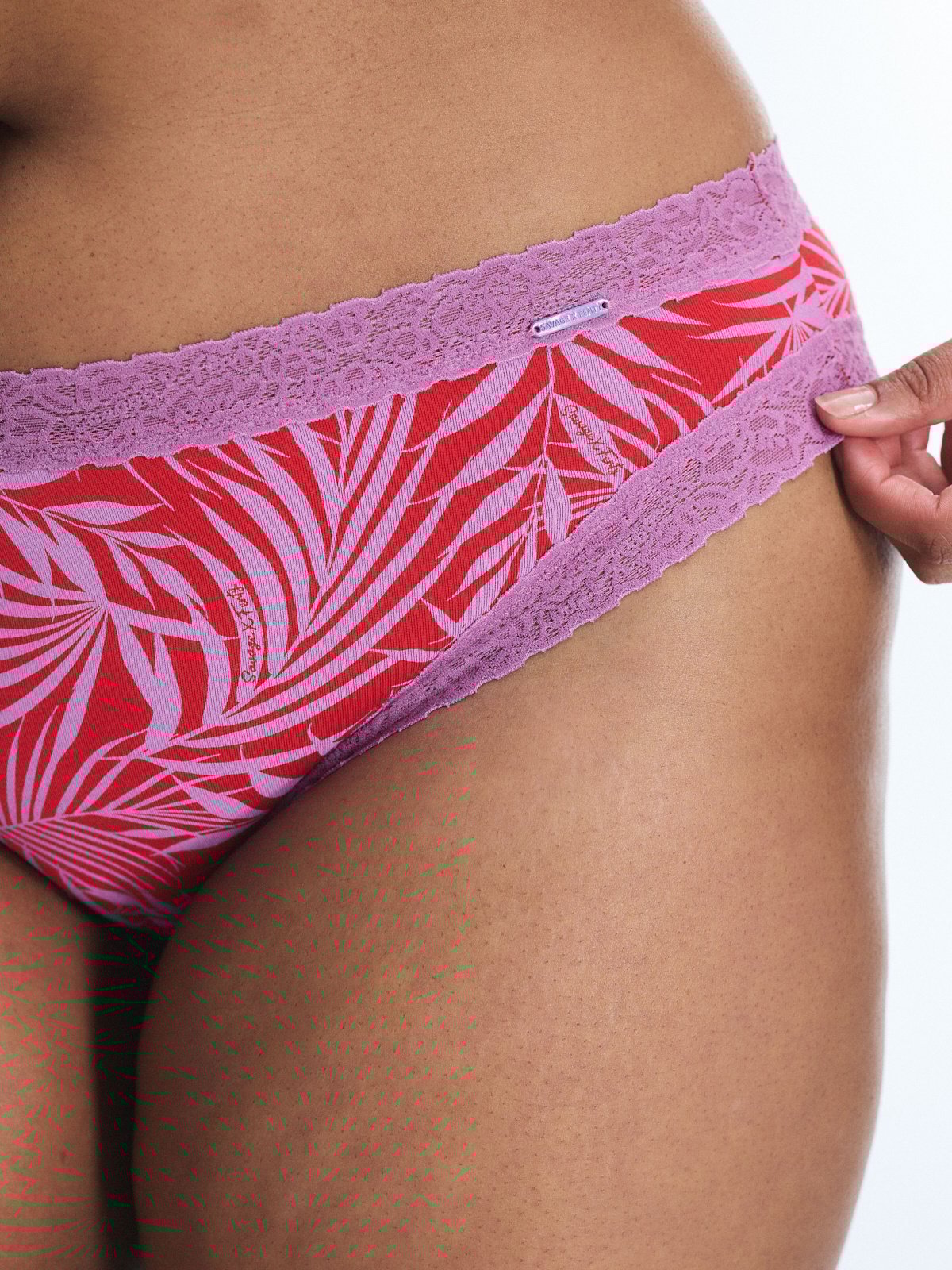Cotton Essentials Lace-Trim Cheeky Panty in Red | SAVAGE X FENTY