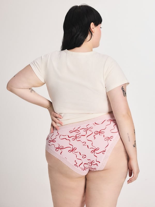 Cotton Essentials Lace-Trim Cheeky Panty