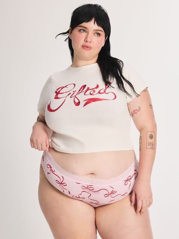 Cotton Essentials Lace-Trim Cheeky Panty