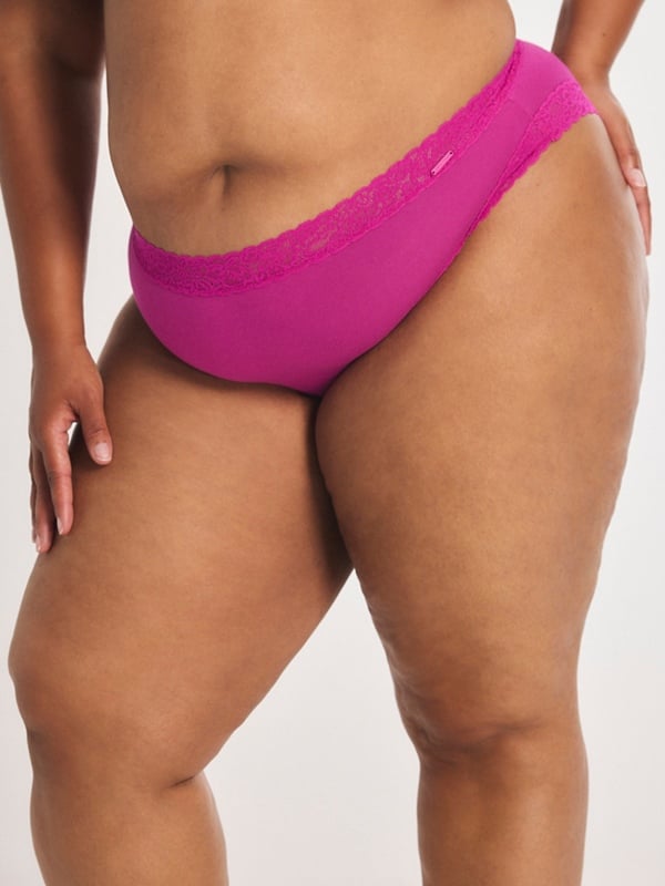 Cotton Essentials Lace-Trim Cheeky Panty